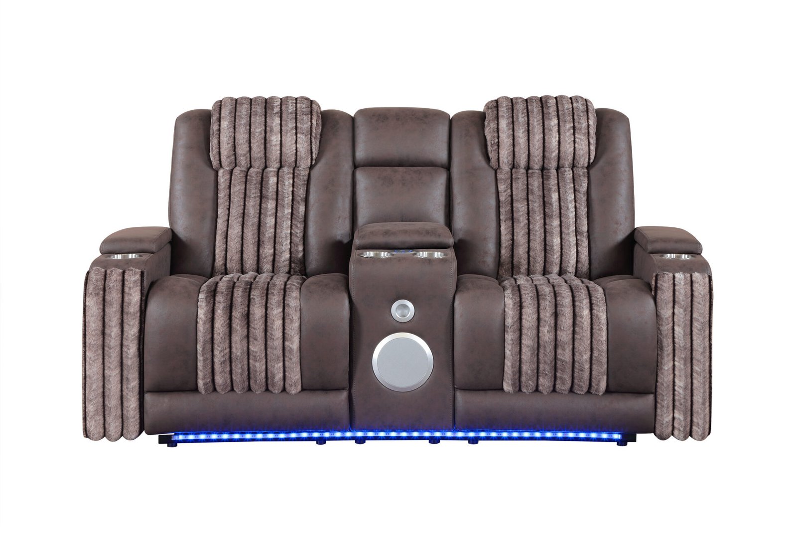 U8000 BROWN PWR CONSOLE REC LOVESEAT W/PHR, LED AND SPEAKER