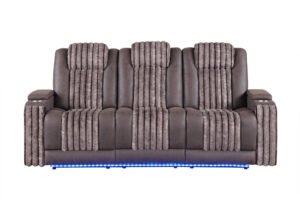 U8000 BROWN PWR REC SOFA W/PHR, DDT, READING LIGHT & LED LIGHT