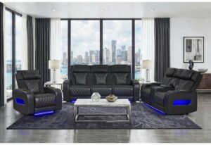 U8611 BLANCHE CHARCOAL P2 PWR REC SOFA/PWR CONSOLE REC LOVESEAT