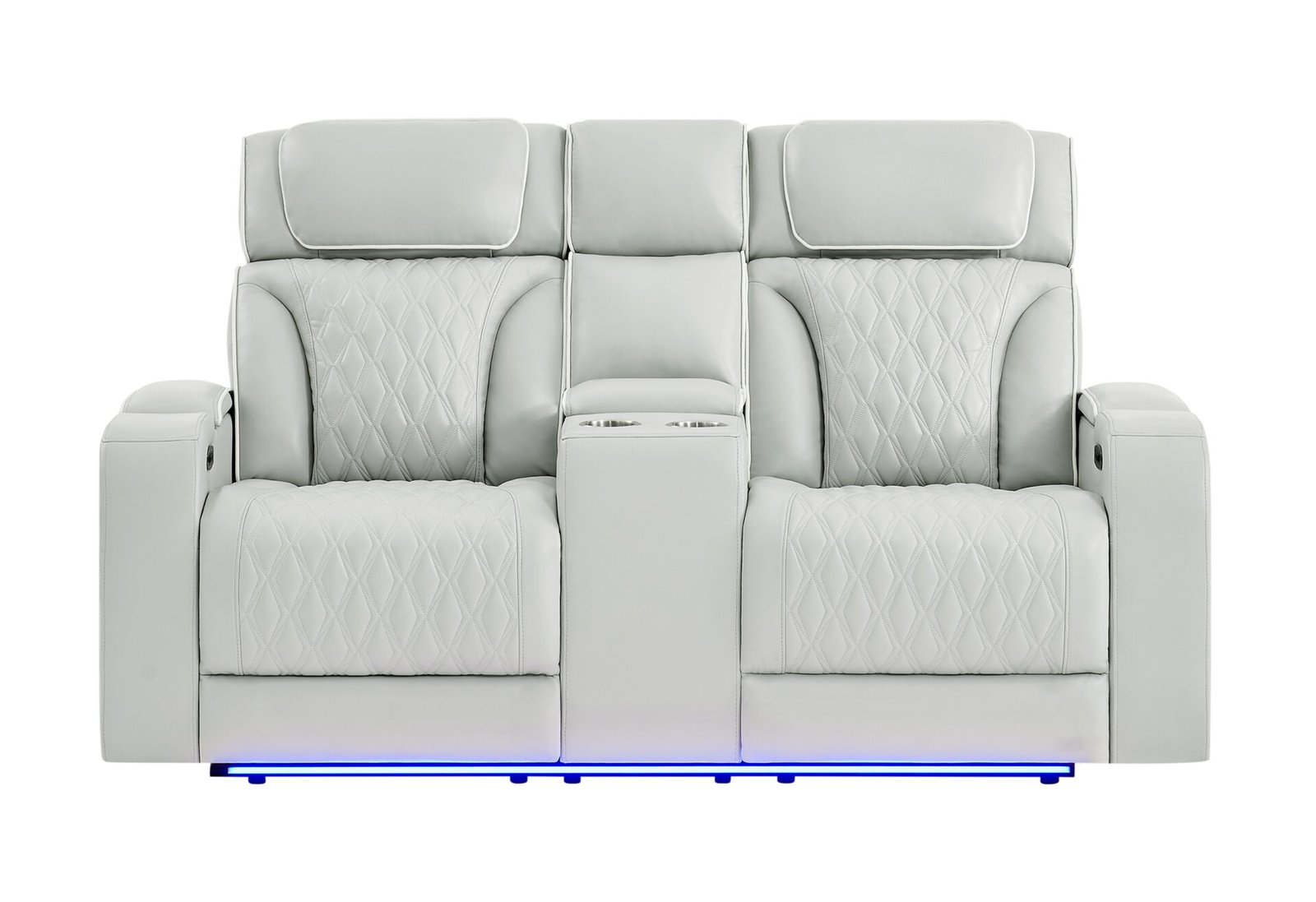 U8611 BLANCHE SILVER PWR CON REC LOVESEAT WITH PHR, LED & SPEAKER