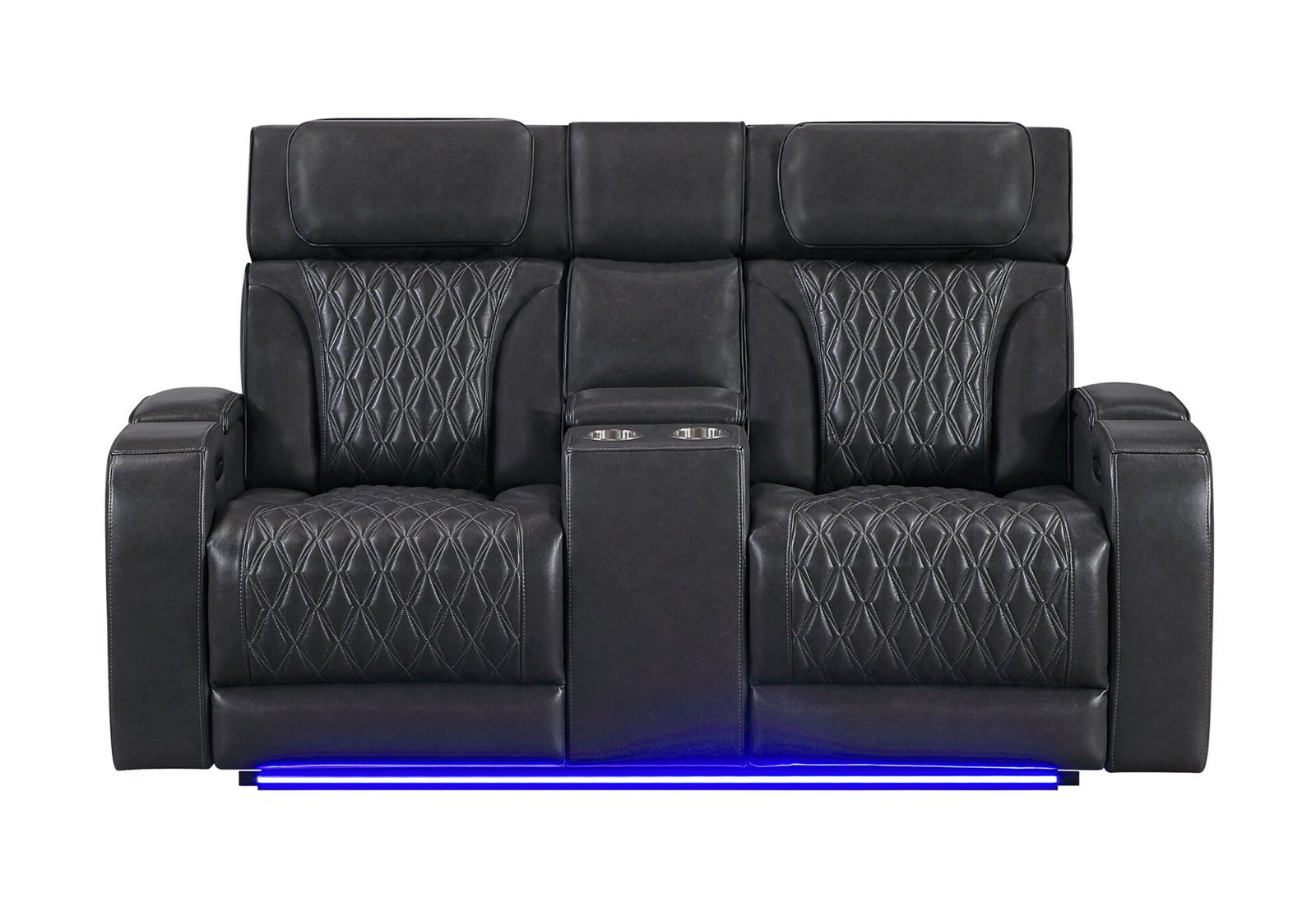 U8611 BLANCHE CHARCOAL PWR CON REC LOVESEAT WITH PHR, LED & SPEAKER