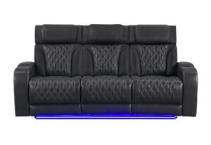 U8611 BLANCHE CHARCOAL POWER RECLINING SOFA WITH PHR AND LED
