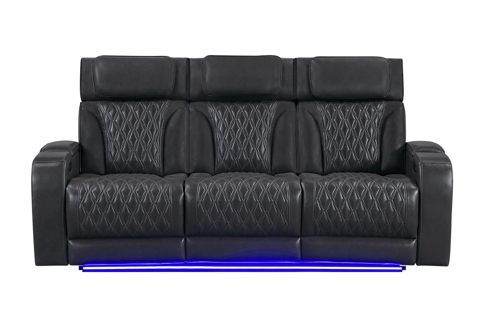 U8611 BLANCHE CHARCOAL POWER RECLINING SOFA WITH PHR AND LED
