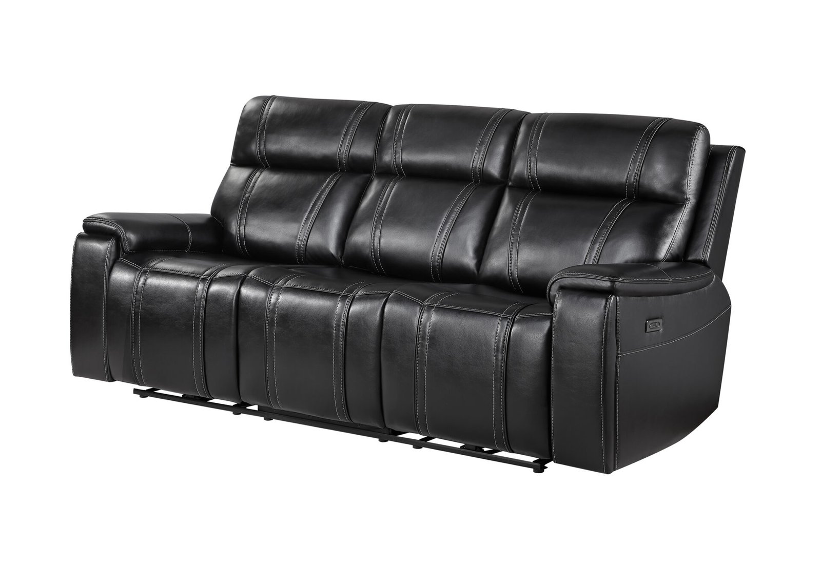 U8880 BLACK LEATHER POWER RECLINING SOFA - Image 2