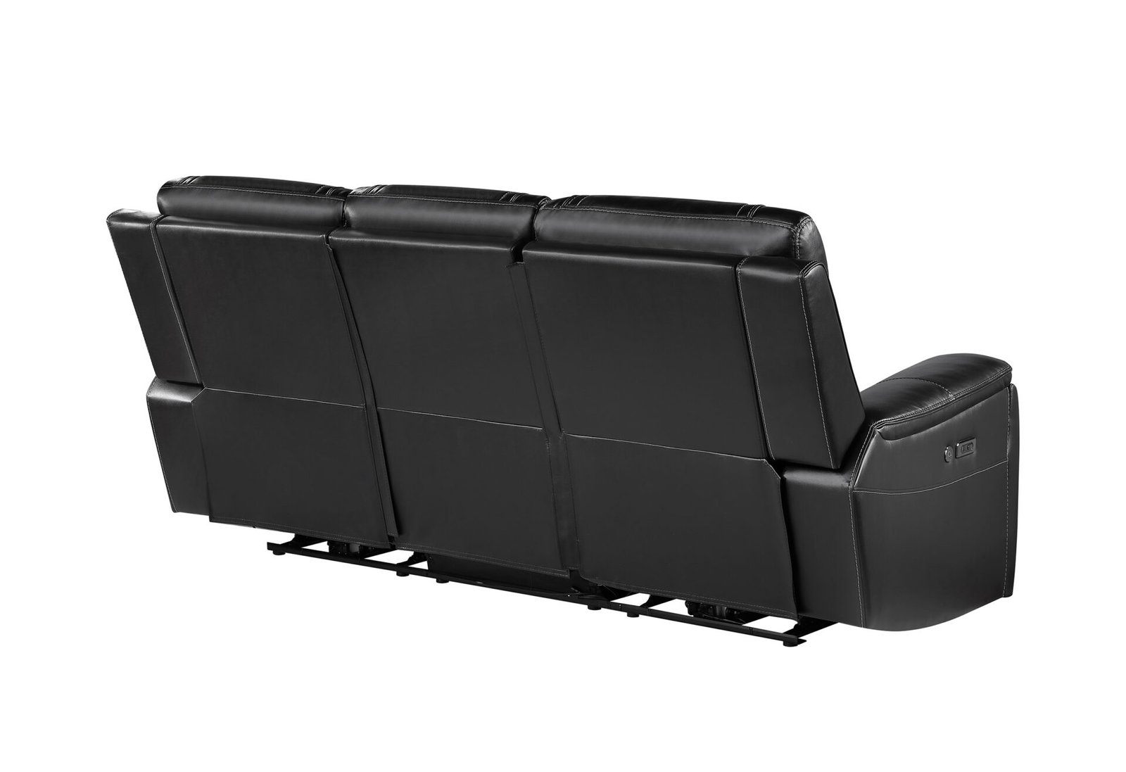 U8880 BLACK LEATHER POWER RECLINING SOFA - Image 4