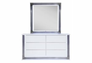 YLIME SMOOTH WHITE DRESSER WITH LED