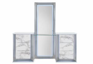 YLIME WHITE MARBLE VANITY WITH LED