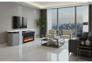 ZORO GREY 76″ ENTERTAINMENT UNIT WITH BLUETOOTH SPEAKER