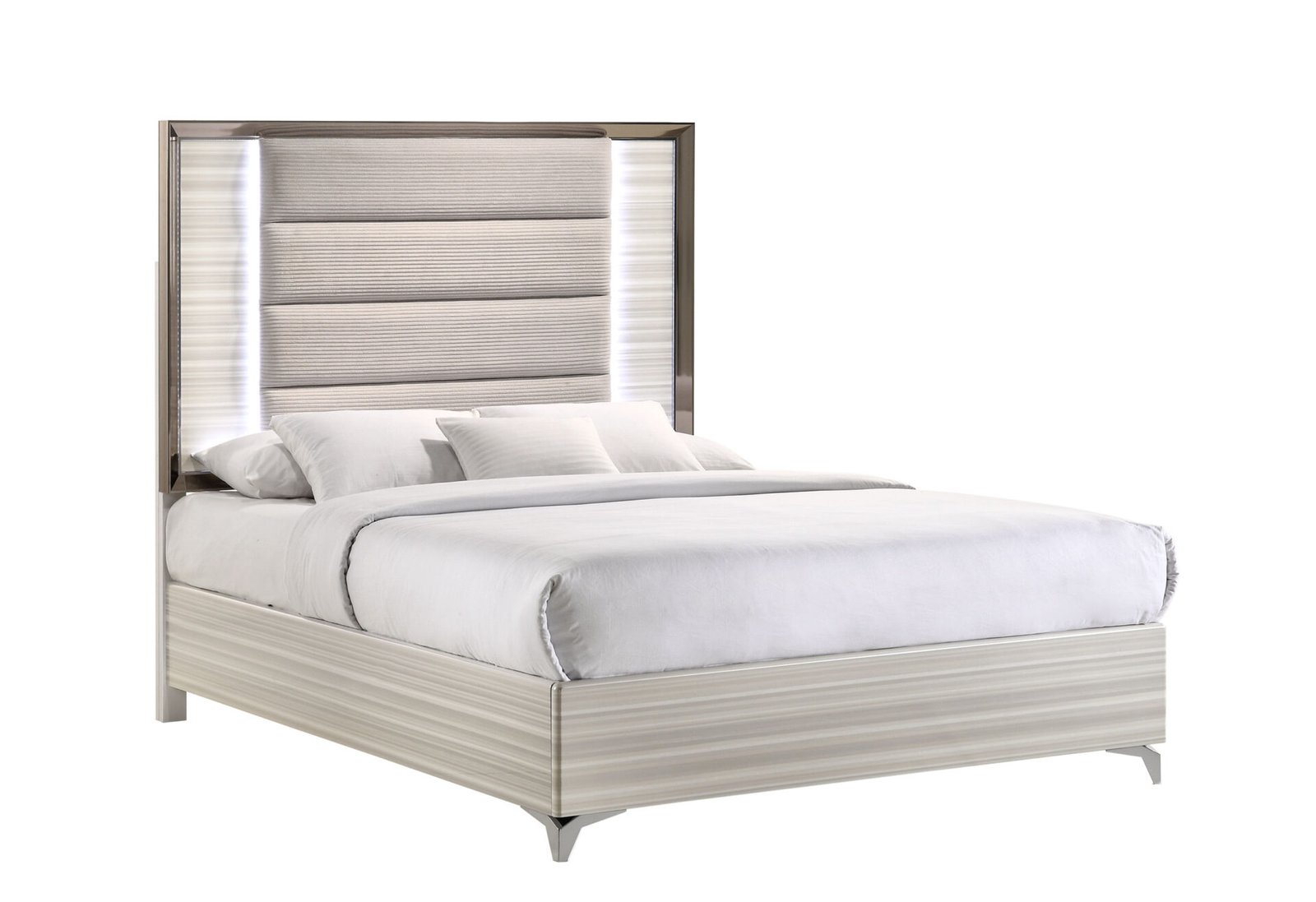 ZAMBRANO WHITE QUEEN BED WITH LED - Image 2
