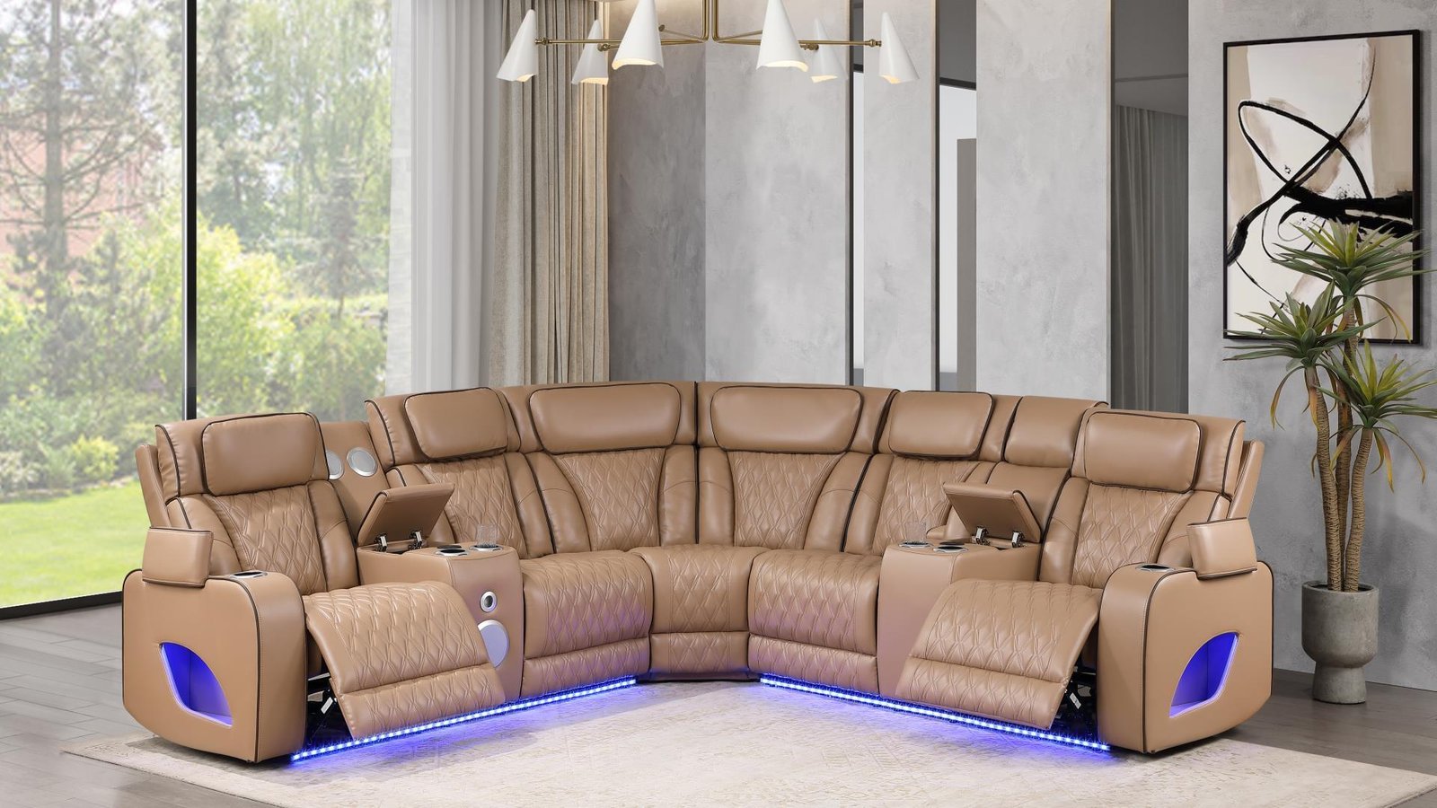 FORTUNER SECTIONAL CARAMEL