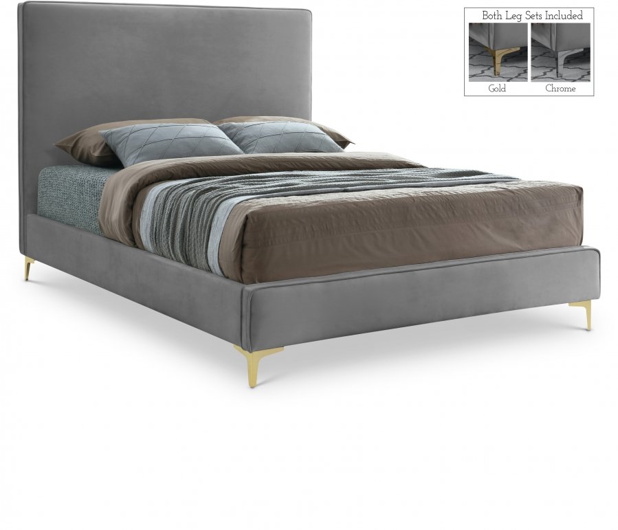 Geri Velvet Upholstered Bed