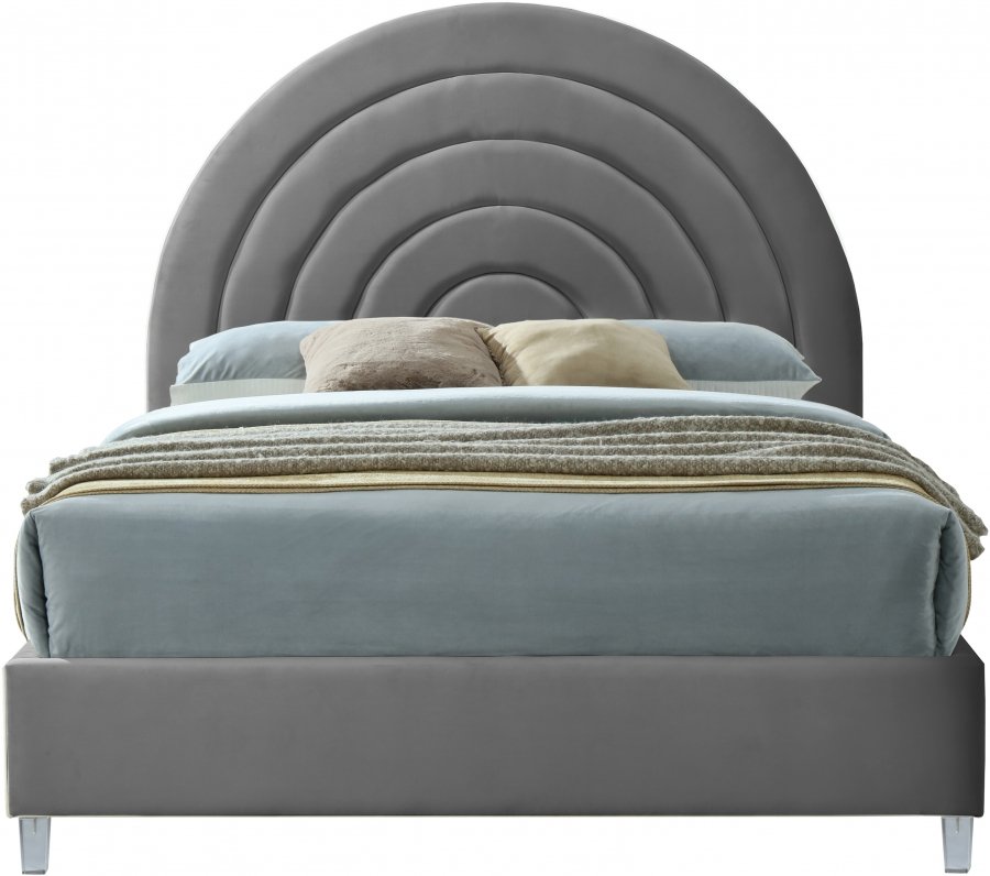 Rainbow Velvet Upholstered Bed - Image 3