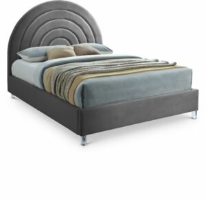 Rainbow Velvet Upholstered Bed