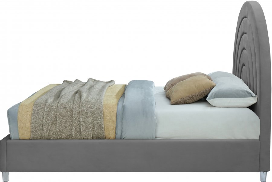Rainbow Velvet Upholstered Bed - Image 5