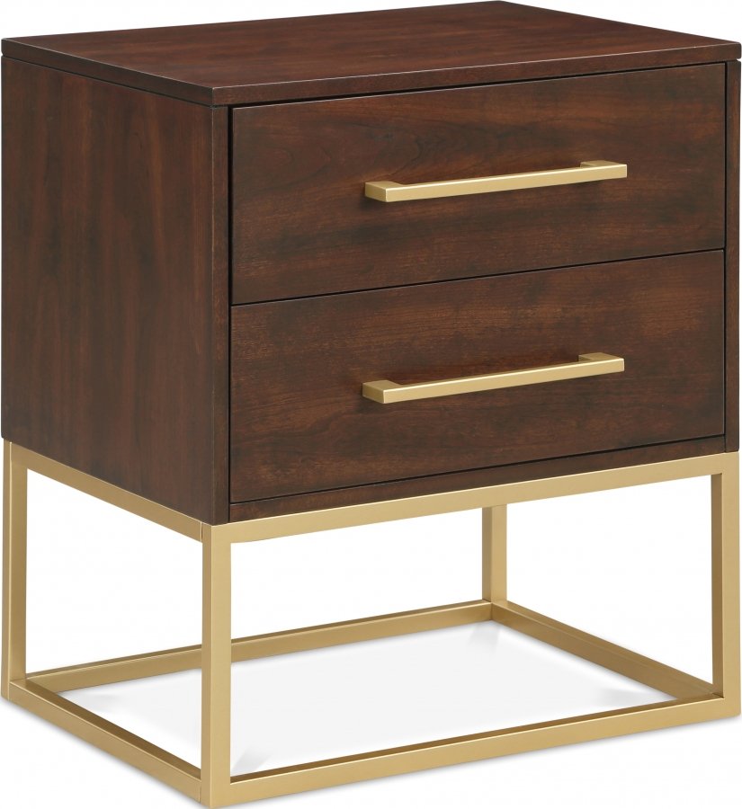 Maxine Wood Veneer And Iron Nightstand