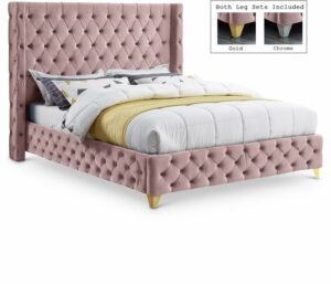 Savan Velvet Upholstered Bed