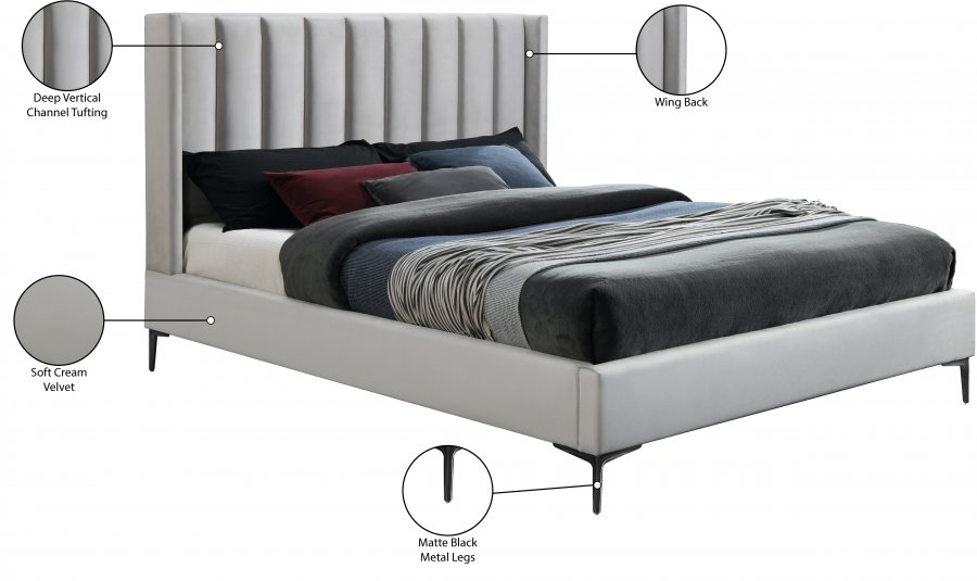 Nadia Velvet Upholstered Bed - Image 11