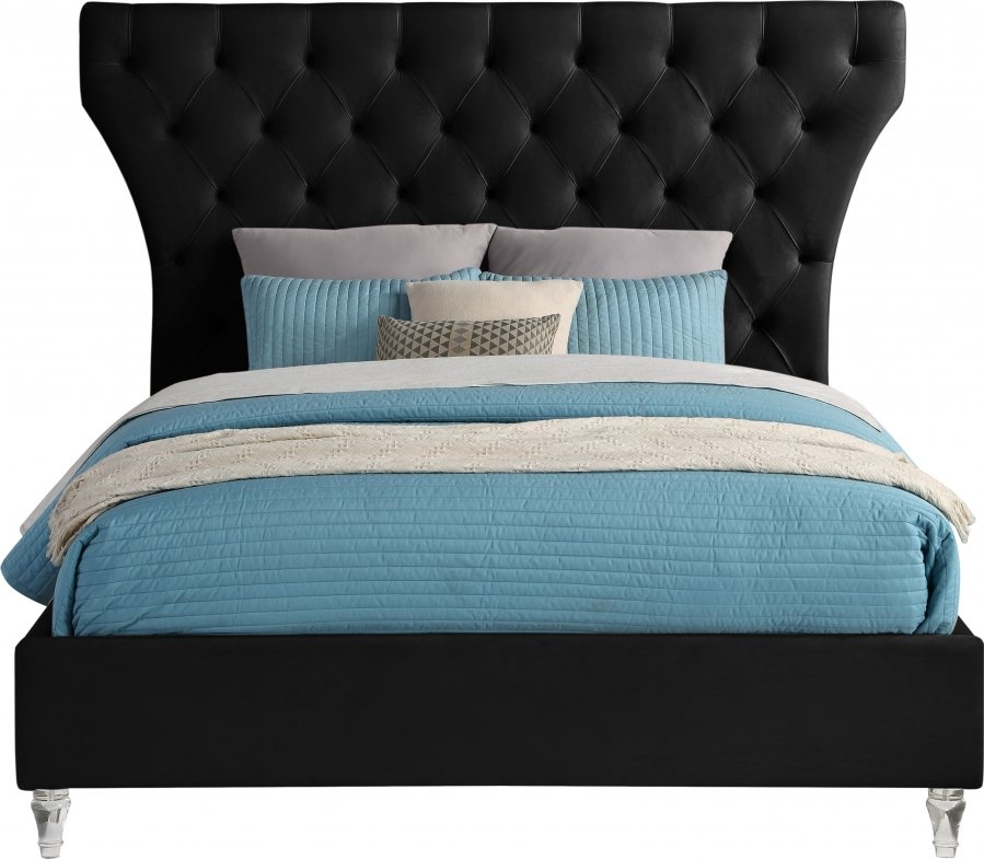 Kira Velvet Upholstered Bed - Image 3