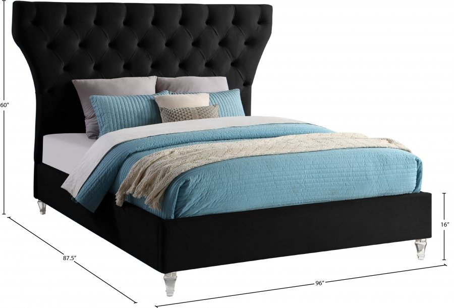 Kira Velvet Upholstered Bed - Image 8