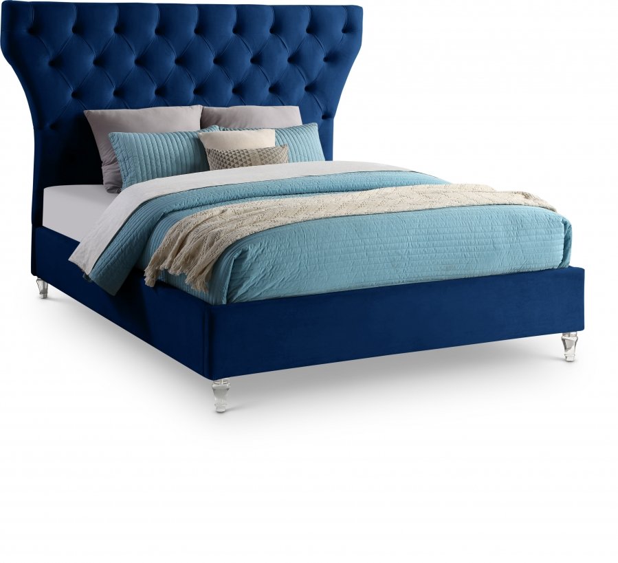 Kira Velvet Upholstered Bed