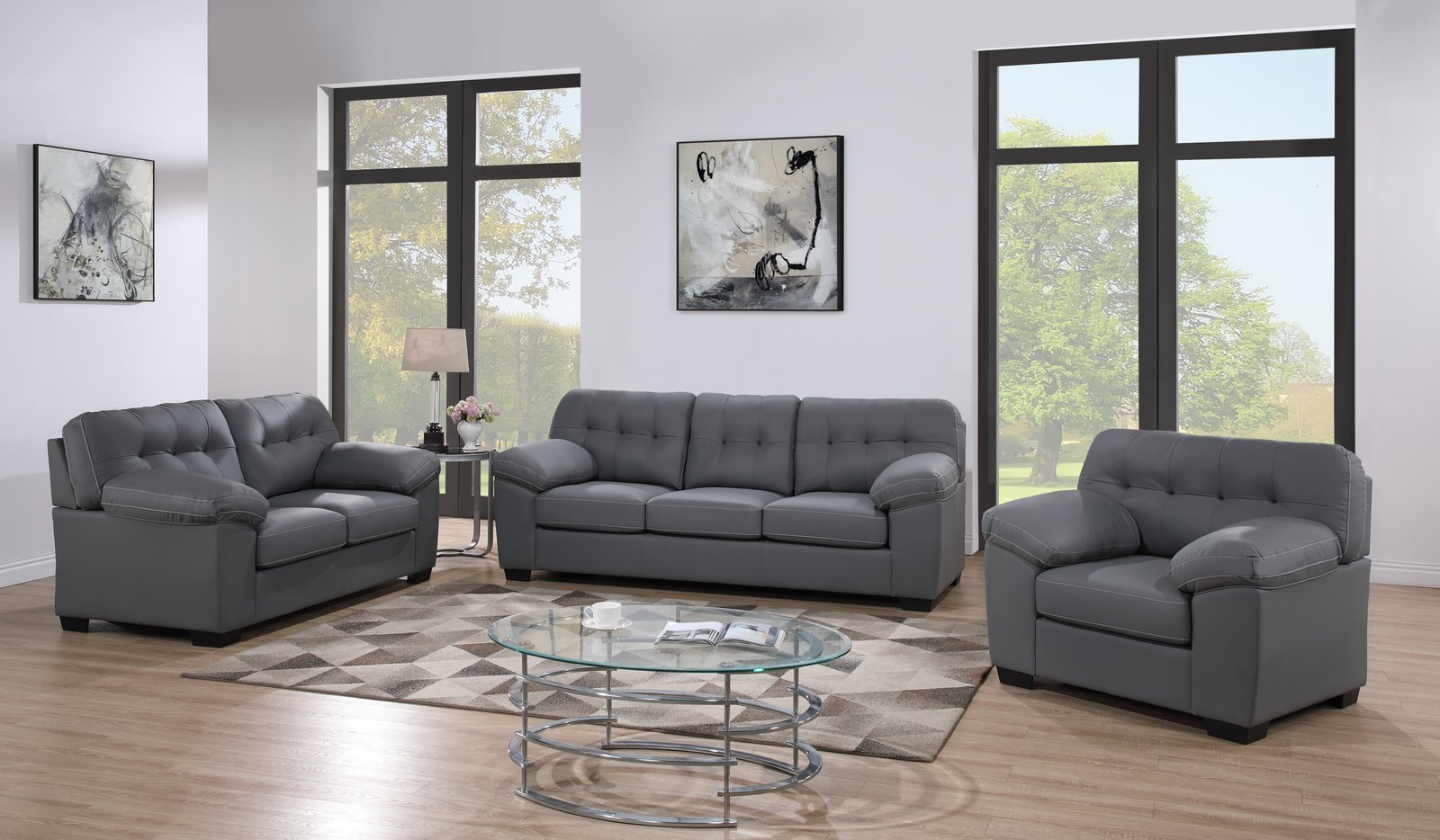2 Piece Sofa and Loveseat – 9141-1-1-1-1-1-3