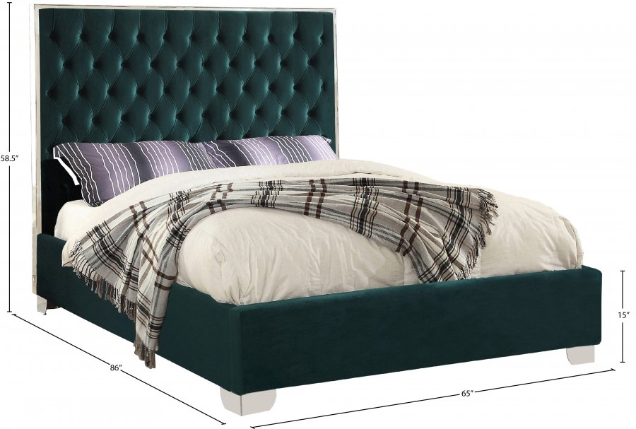 1494_0.jpg Lexi Velvet Upholstered Bed - Image 3