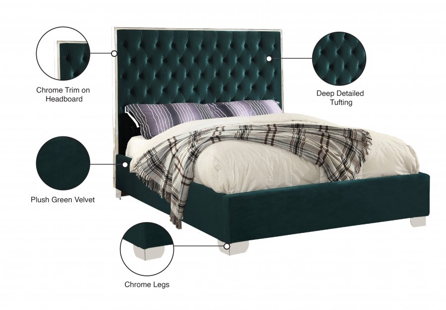 1494_00.jpg Lexi Velvet Upholstered Bed - Image 4