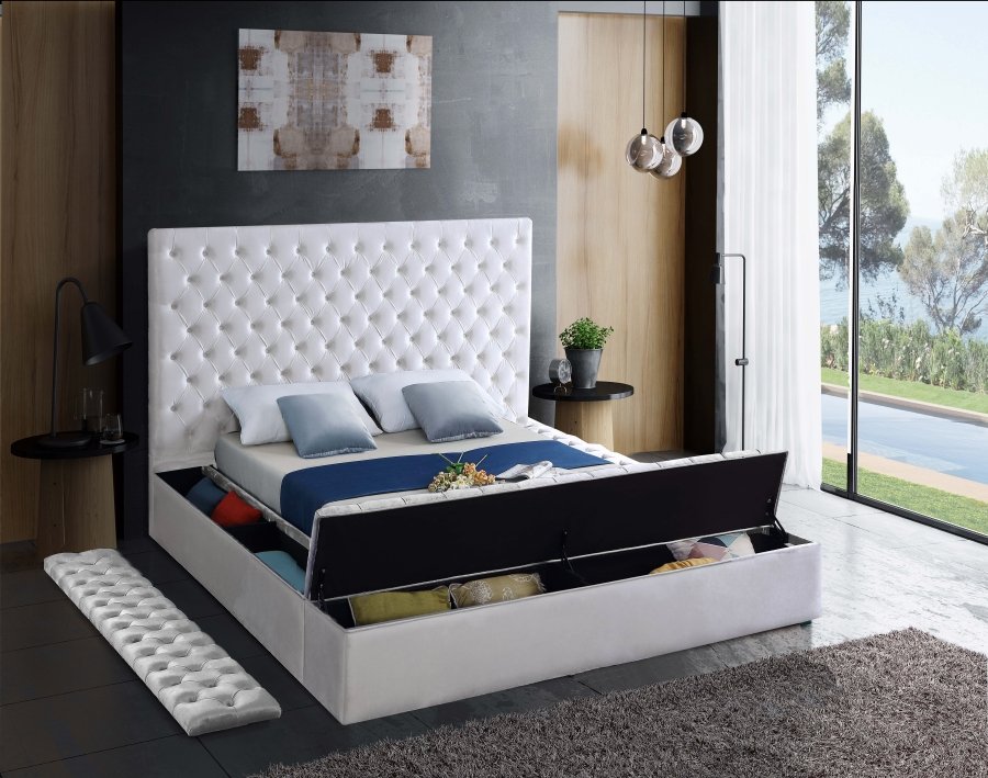1522-7.jpg Bliss Velvet Upholstered Bed - Image 8