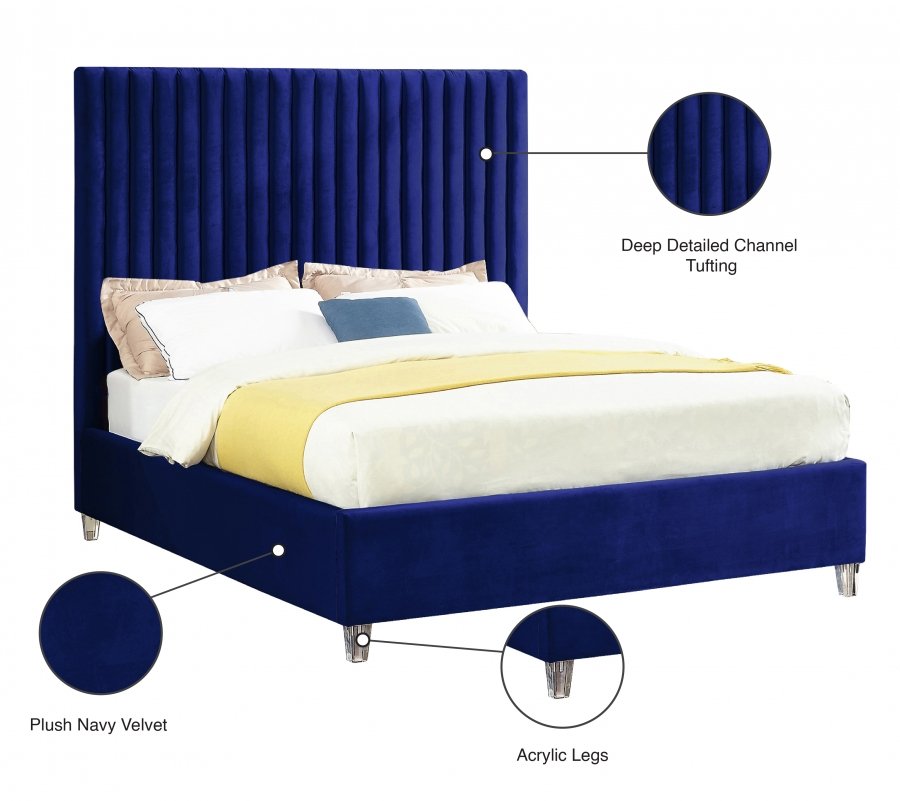 Candace Velvet Upholstered Bed - Image 5