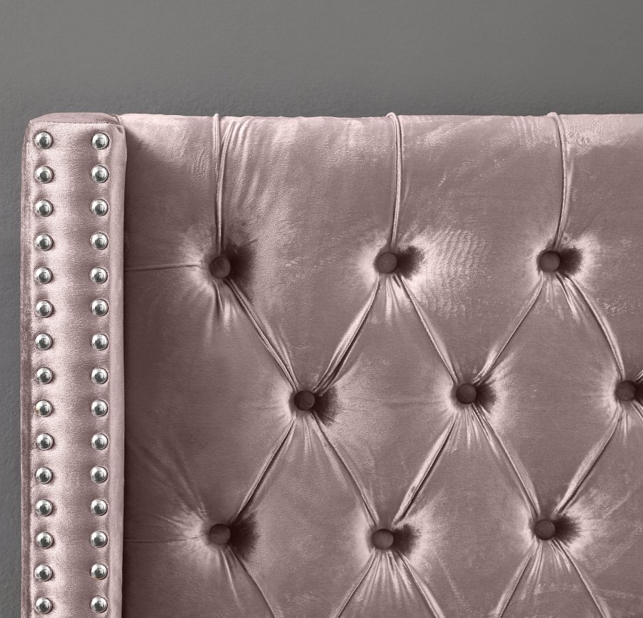 1809-6.jpg Aiden Velvet Upholstered Bed - Image 7