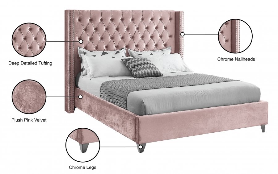 1809_00.jpg Aiden Velvet Upholstered Bed - Image 9