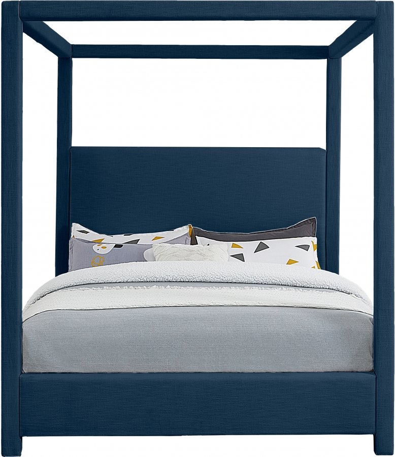 Emerson Linen Textured Fabric Upholstered Bed - Image 3