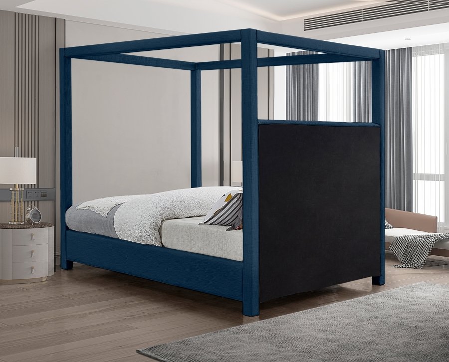 Emerson Linen Textured Fabric Upholstered Bed - Image 6
