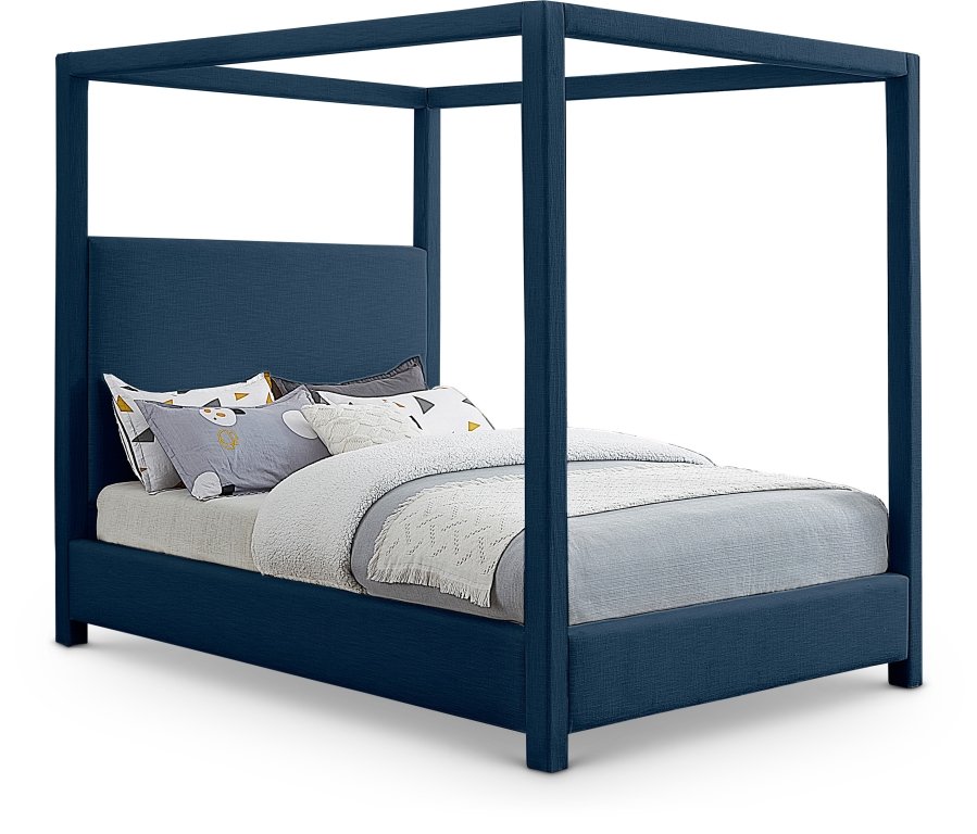 Emerson Linen Textured Fabric Upholstered Bed