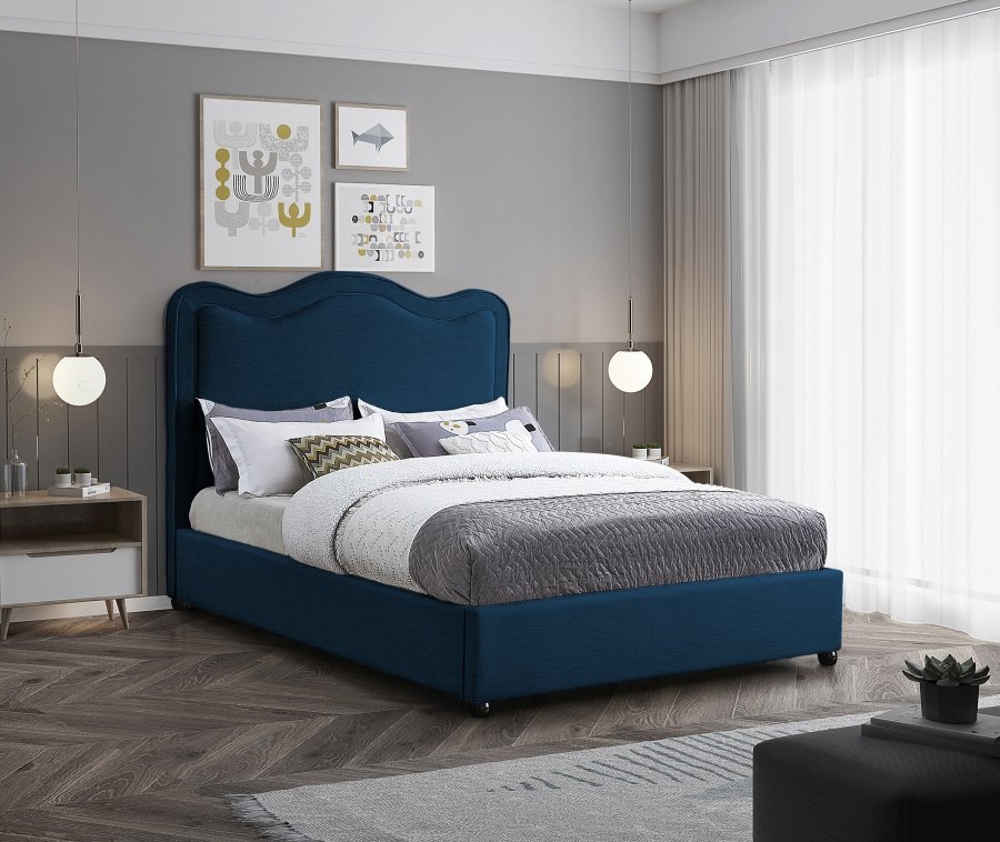 18277-1.jpg Felix Linen Textured Fabric Upholstered Bed - Image 2