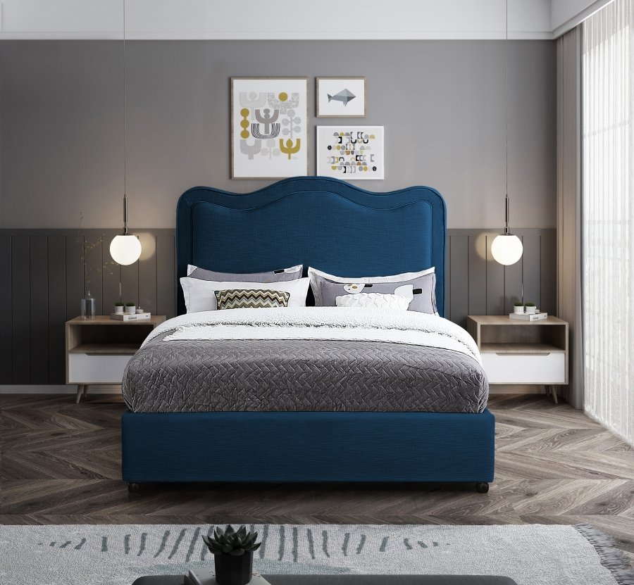 18277-3.jpg Felix Linen Textured Fabric Upholstered Bed - Image 4