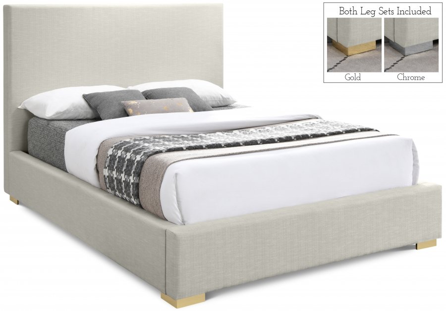Crosby Linen Textured Fabric Upholstered Bed