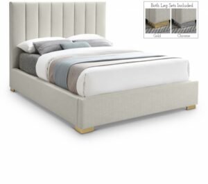 Pierce Linen Textured Fabric Upholstered Bed