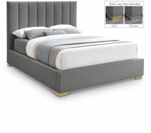 Pierce Linen Textured Fabric Upholstered Bed