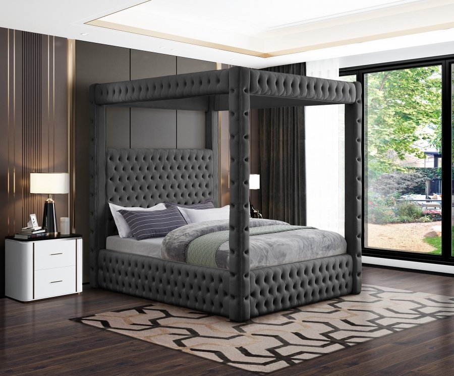 Royal Velvet Upholstered Bed - Image 2