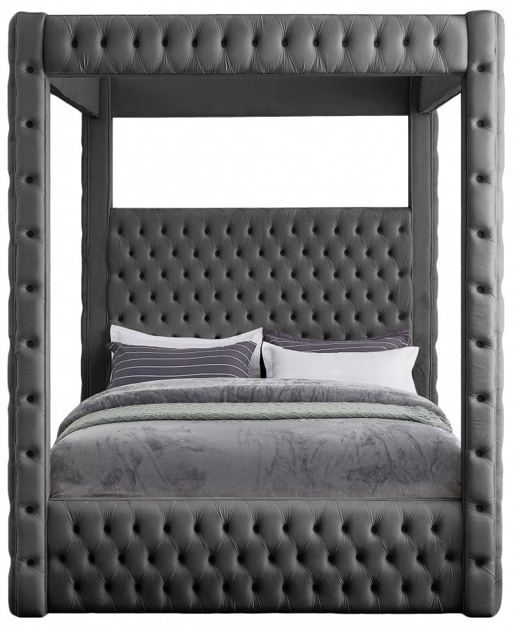 Royal Velvet Upholstered Bed - Image 3