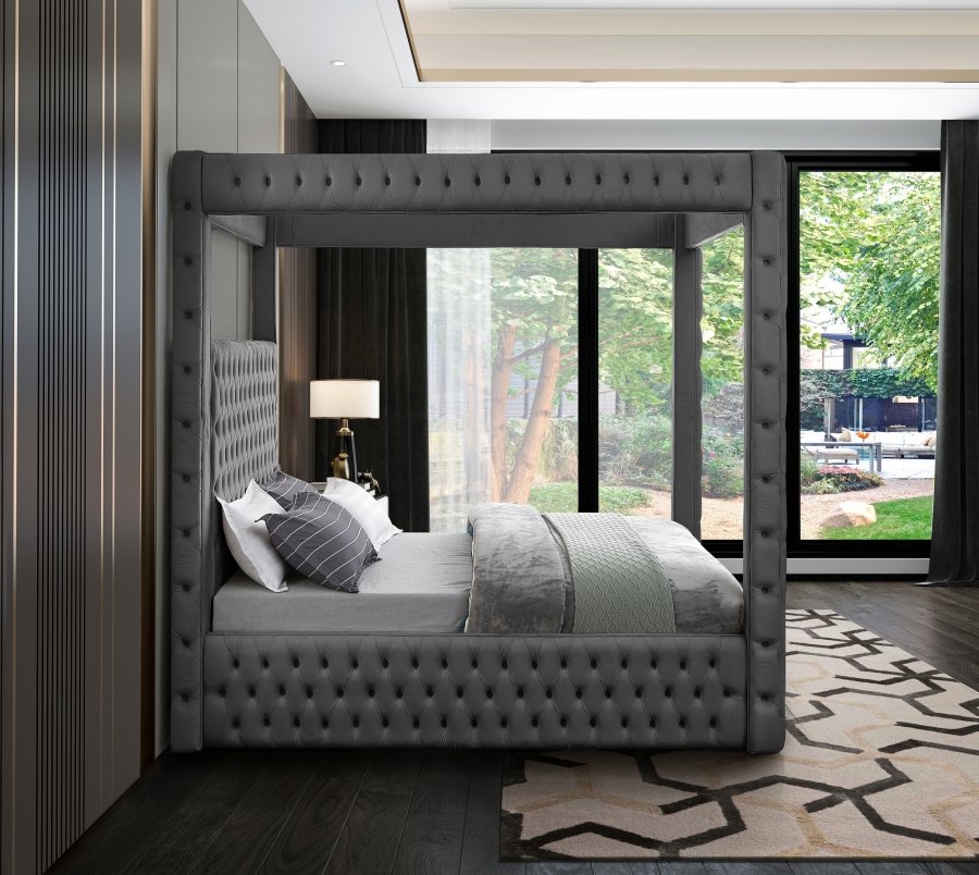 Royal Velvet Upholstered Bed - Image 5