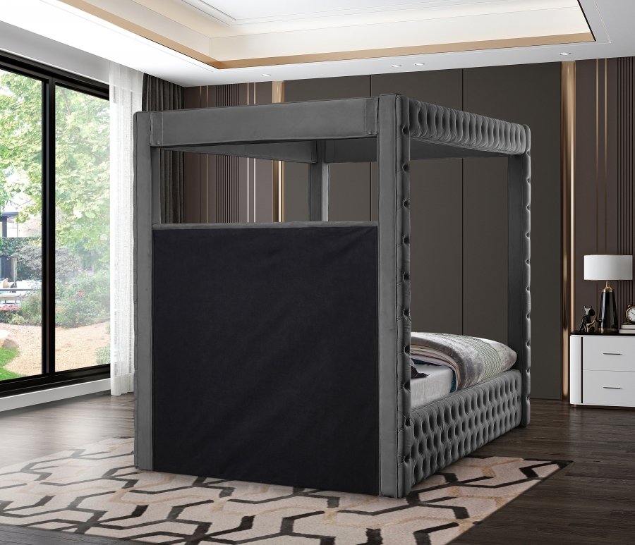Royal Velvet Upholstered Bed - Image 6