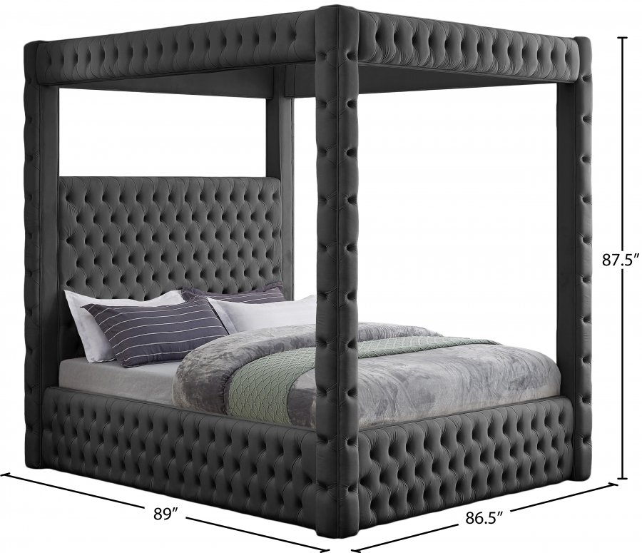 Royal Velvet Upholstered Bed - Image 7