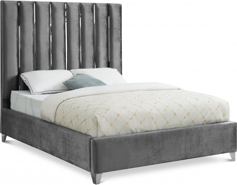Enzo Velvet Upholstered Bed