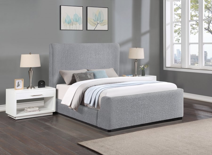 Oliver Boucle Fabric Upholstered Bed - Image 2