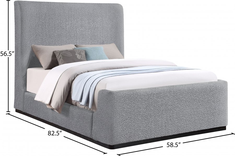 Oliver Boucle Fabric Upholstered Bed - Image 9