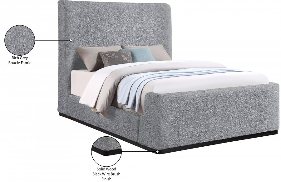 Oliver Boucle Fabric Upholstered Bed - Image 10