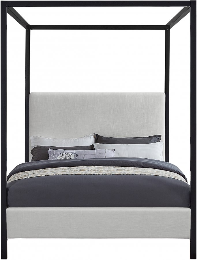 21535-2.jpg James Linen Textured Fabric Upholstered Bed - Image 3