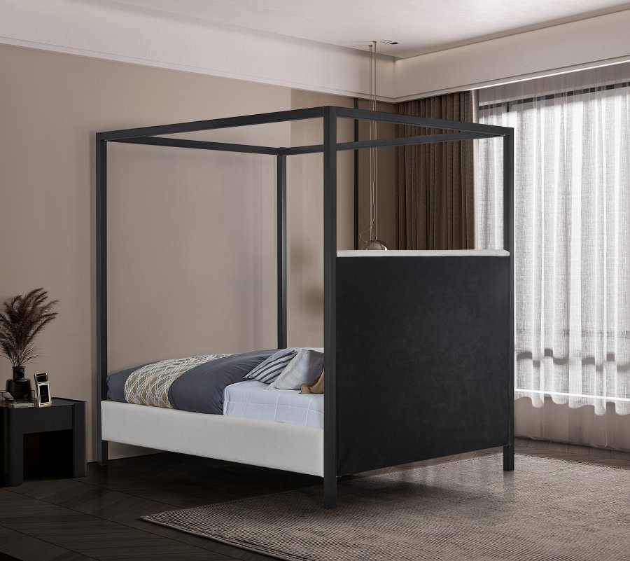 21535-5.jpg James Linen Textured Fabric Upholstered Bed - Image 6